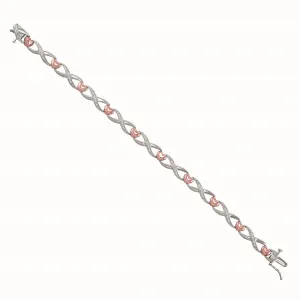 1/10 CTW Diamond Heart Infinity 7-inch Bracelet in Sterling Silver