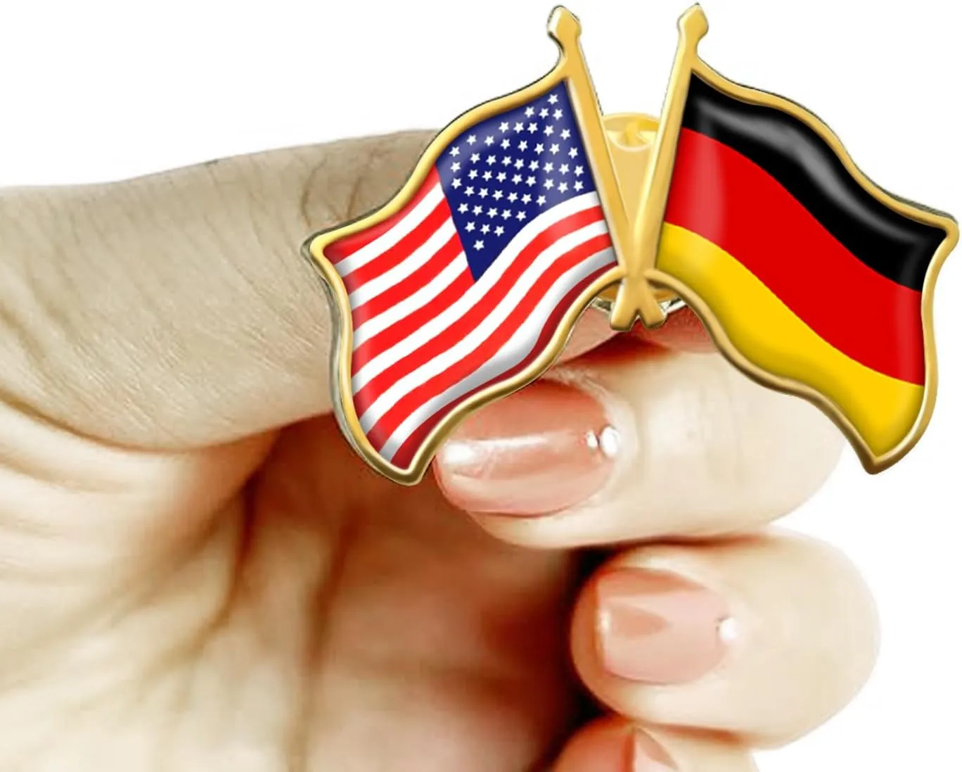 6/12/50/100 Pack -American German Friendship Flag Pins Bulk -1.4 Metal US USA Deutschland Germany Lapel Pins Badge Button Souvenir