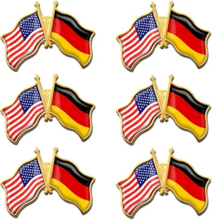 6/12/50/100 Pack -American German Friendship Flag Pins Bulk -1.4 Metal US USA Deutschland Germany Lapel Pins Badge Button Souvenir