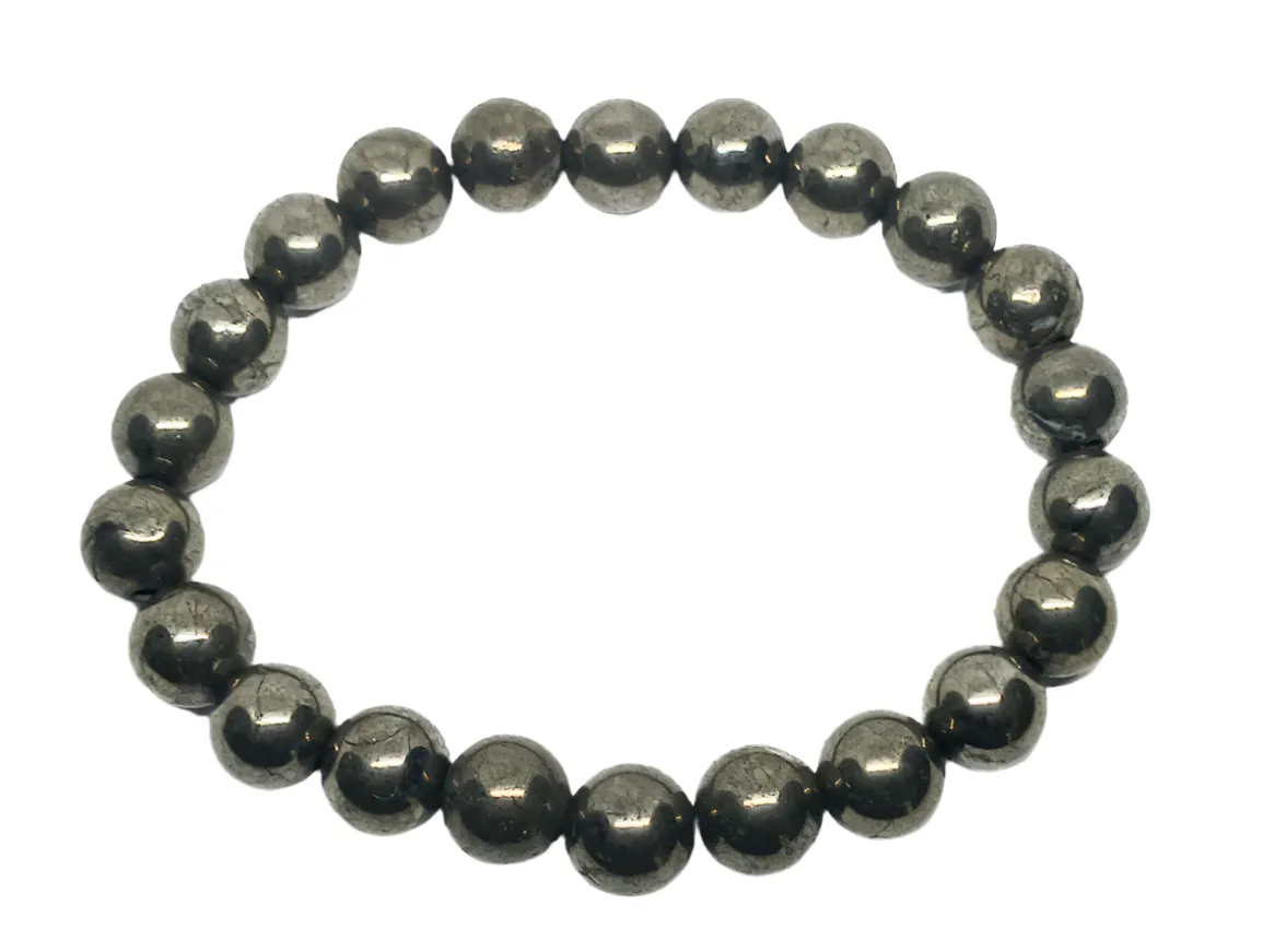 8MM Pyrite Crystal Bracelet