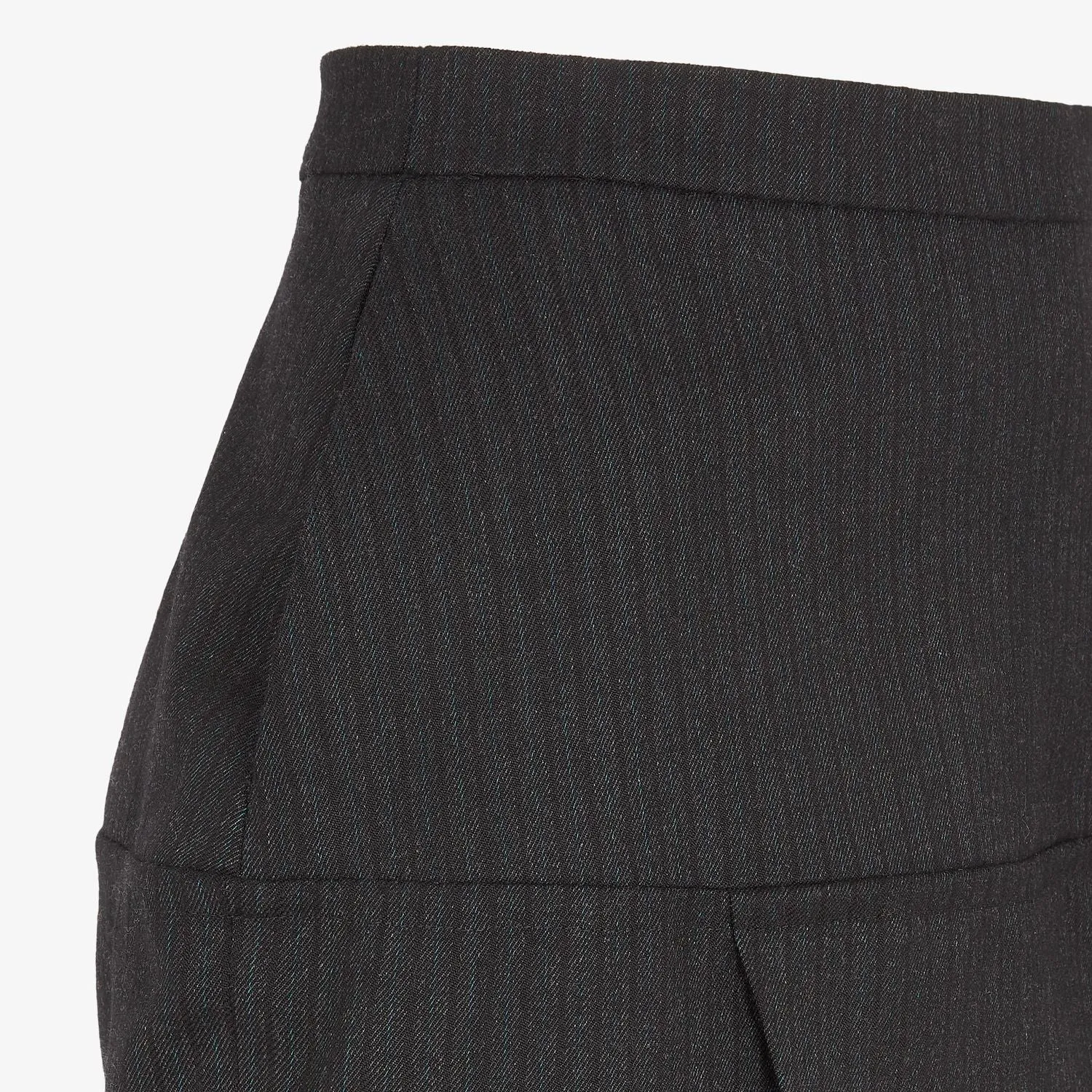 ANTHRACITE GRAY STRIPED MIDI SKIRT