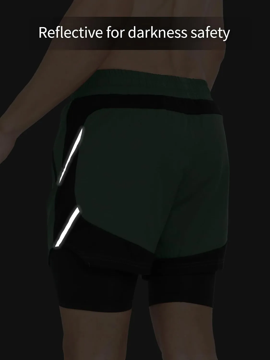 ARSUXEO Men's 2 in 1 Active Running Shorts Athletic Workout Shorts with 2 Zipper Pockets