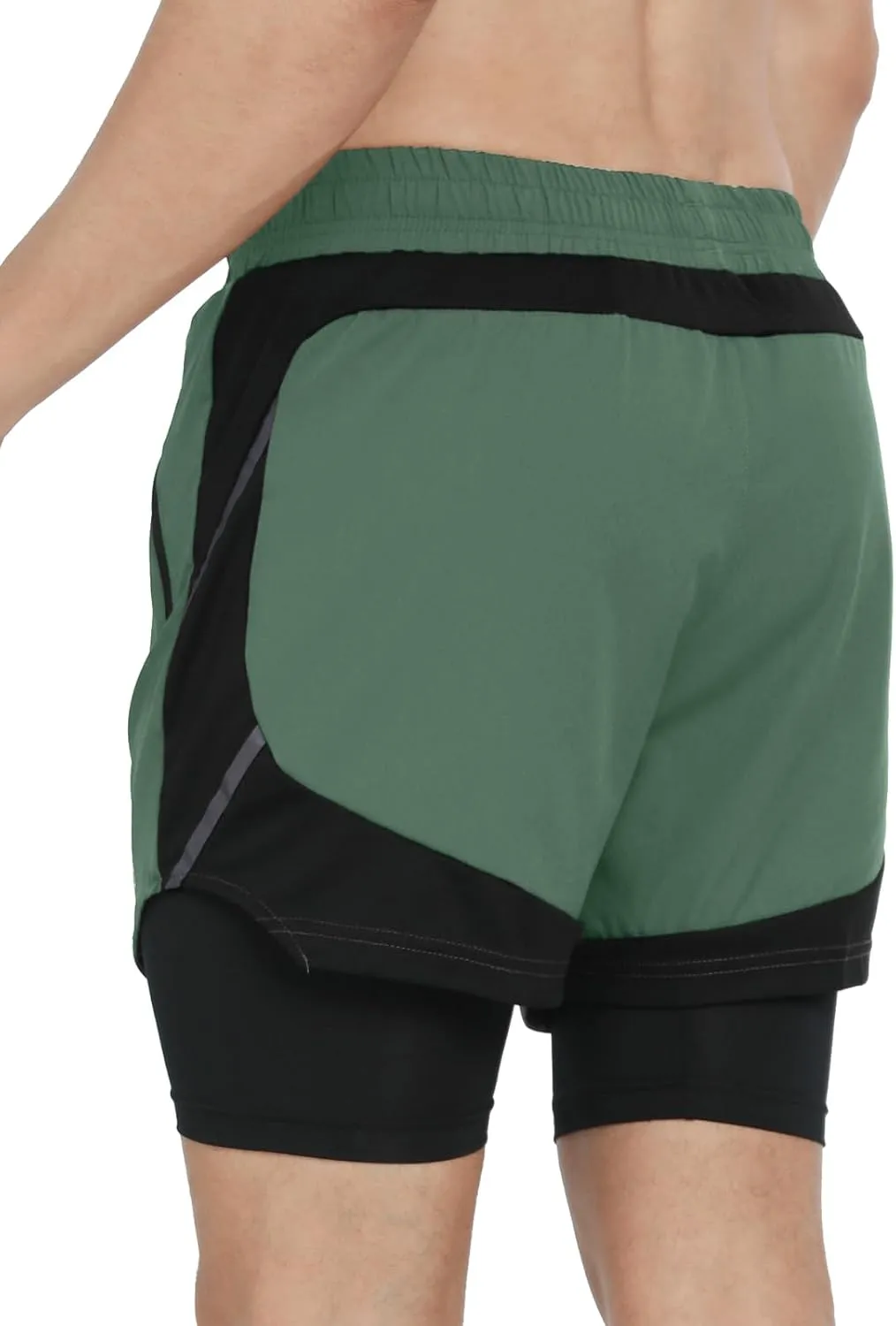 ARSUXEO Men's 2 in 1 Active Running Shorts Athletic Workout Shorts with 2 Zipper Pockets
