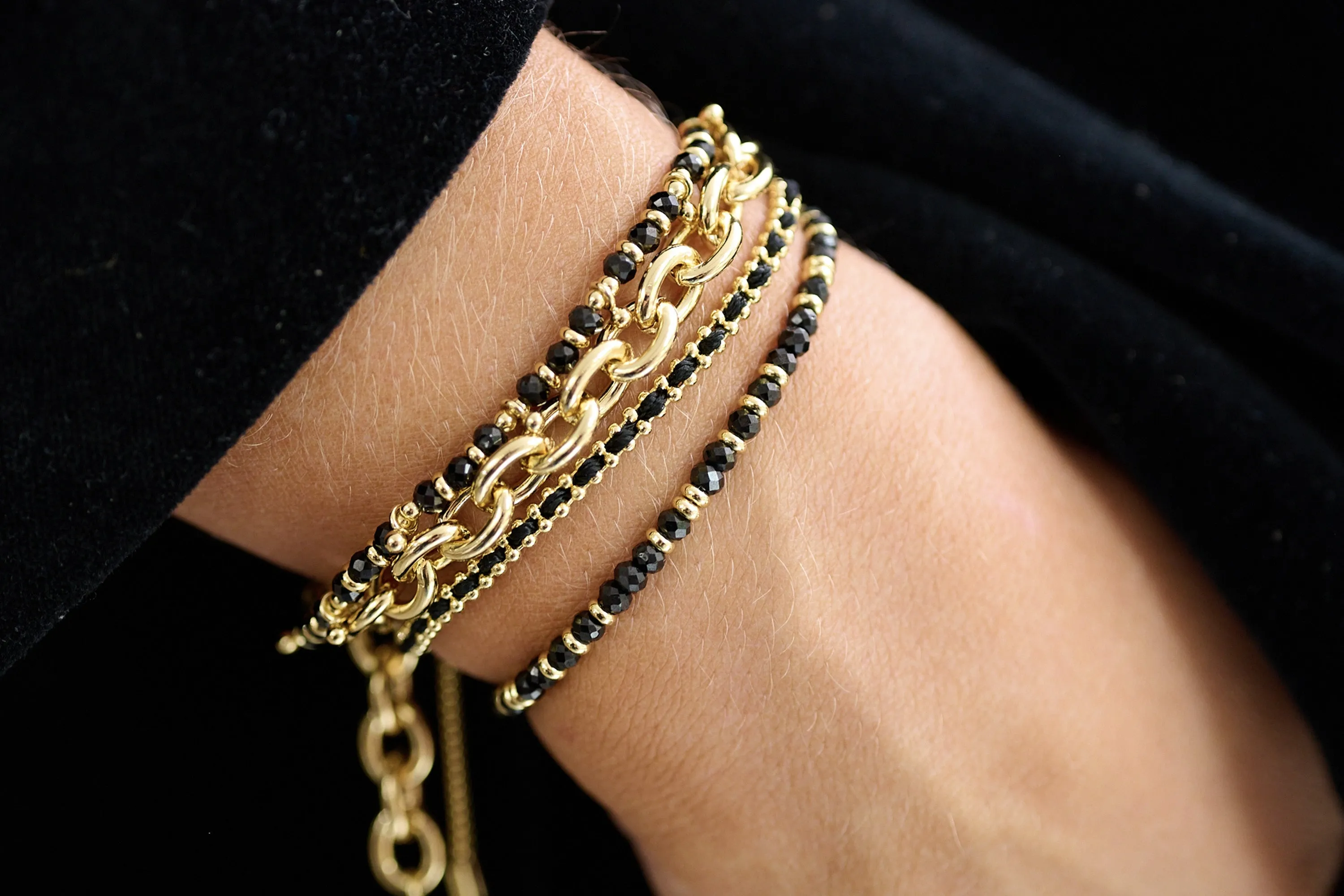 Braid Black Gold Bracelet