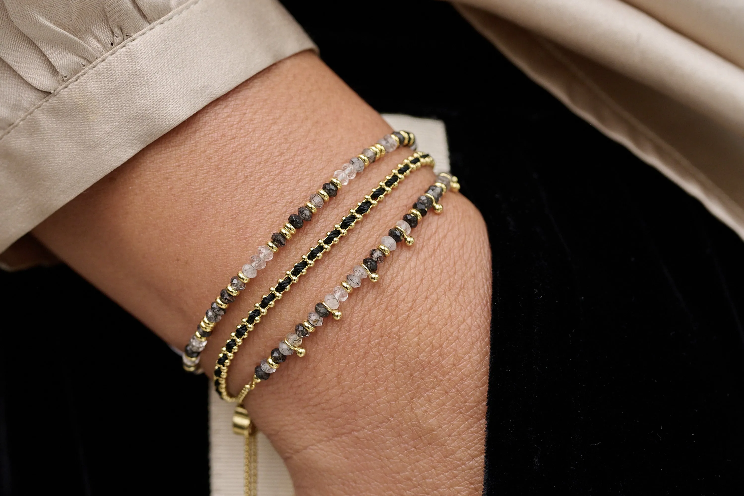 Braid Black Gold Bracelet