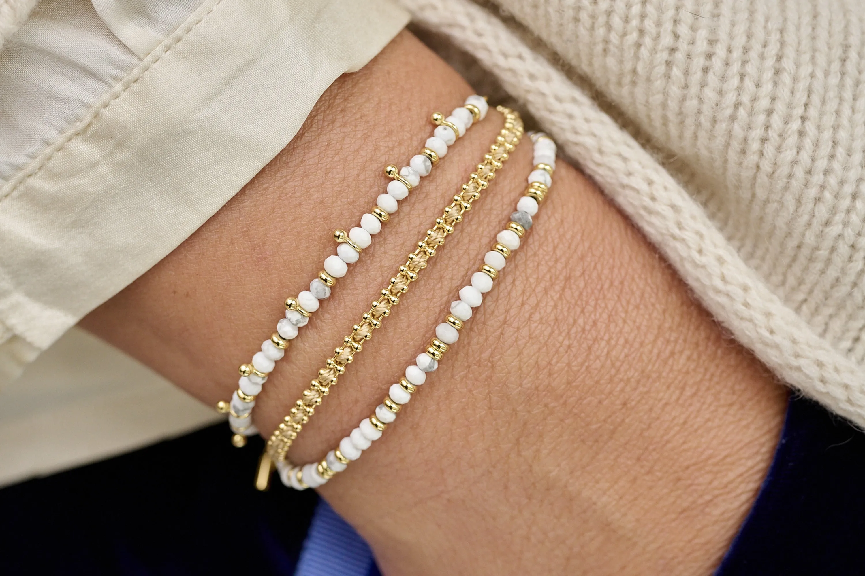 Braid Salmon Gold Bracelet