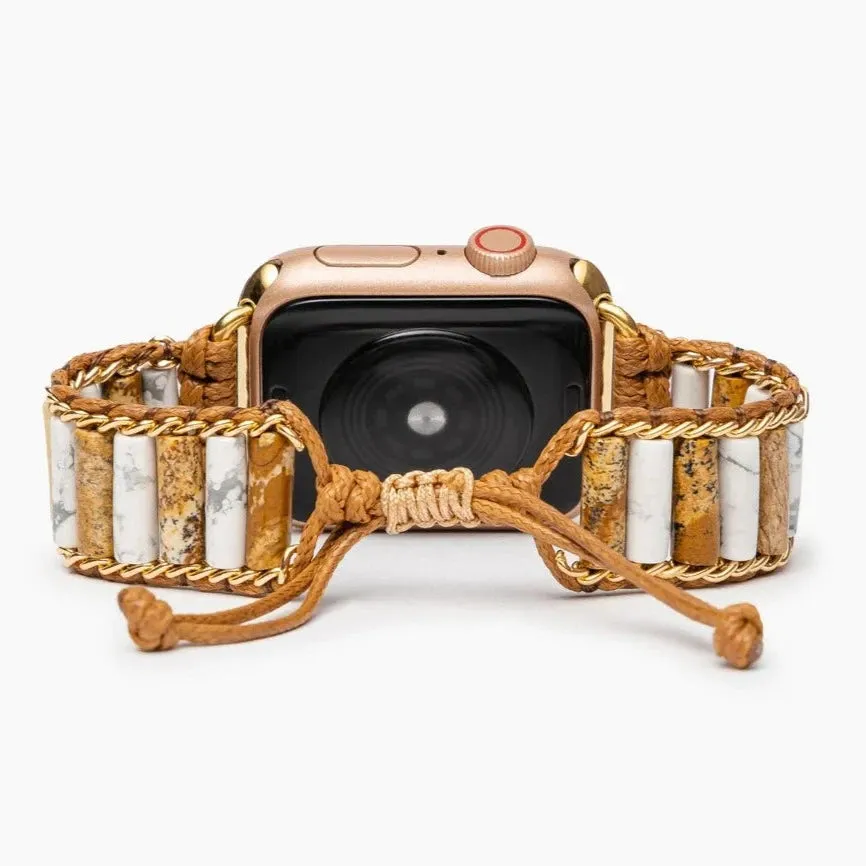 Cape Diablo - Apple Watch Strap, Linked Howlite & Jasper