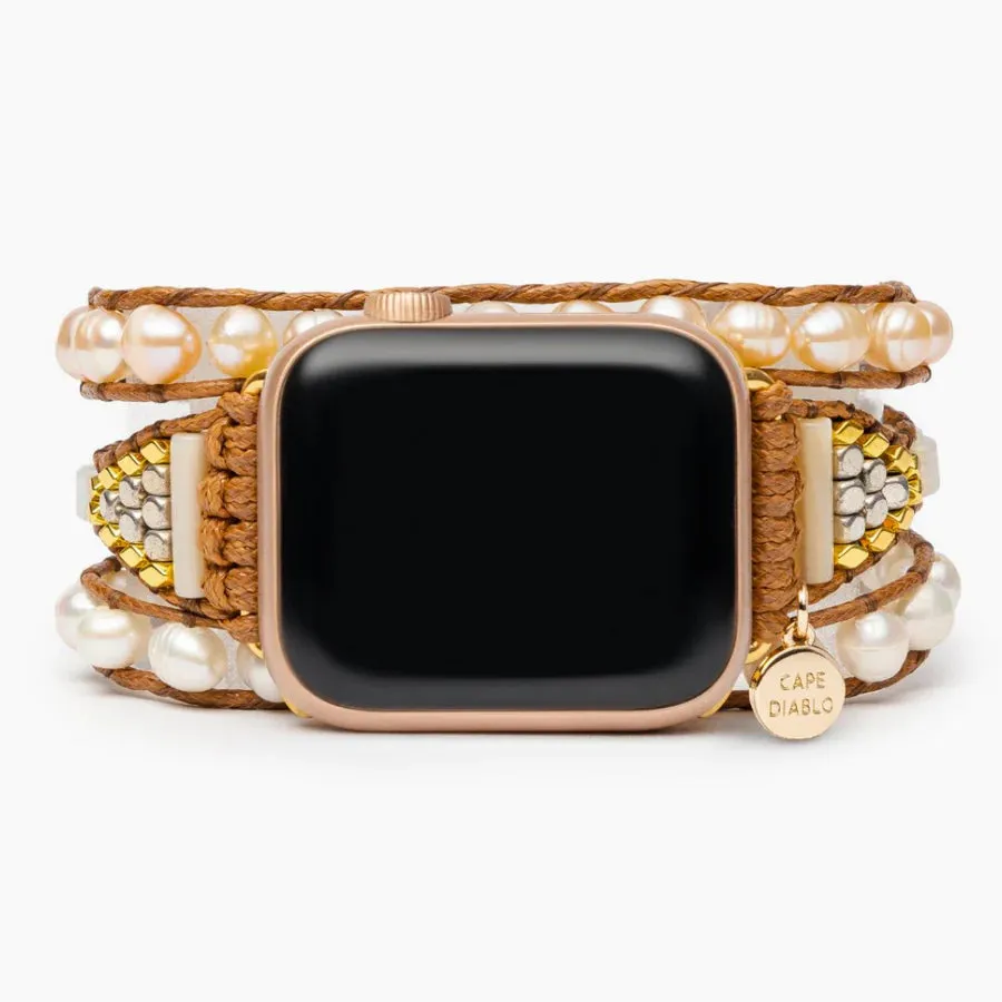 Cape Diablo - Apple Watch Wrap Strap, Graceful Freshwater Pearl