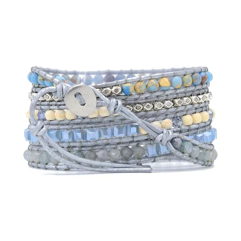 Cape Diablo - Beaded Wrap Bracelet, Healing Topaz
