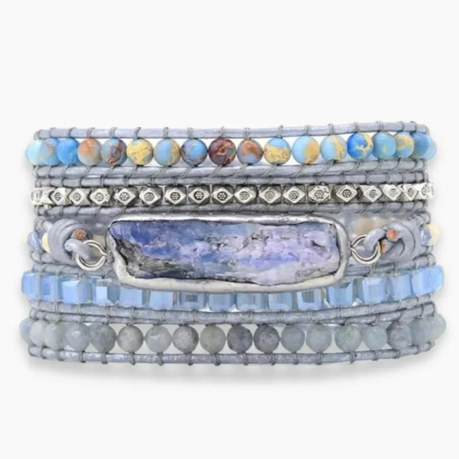 Cape Diablo - Beaded Wrap Bracelet, Healing Topaz