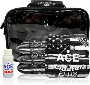 Cluster Flux | ACE Pro Cornhole Bags   PRO Kits | Cluster Pad Technology | Dual Sided Slick Stick All Weather | Optional Bag Break in and Carrying Case | Set of 4