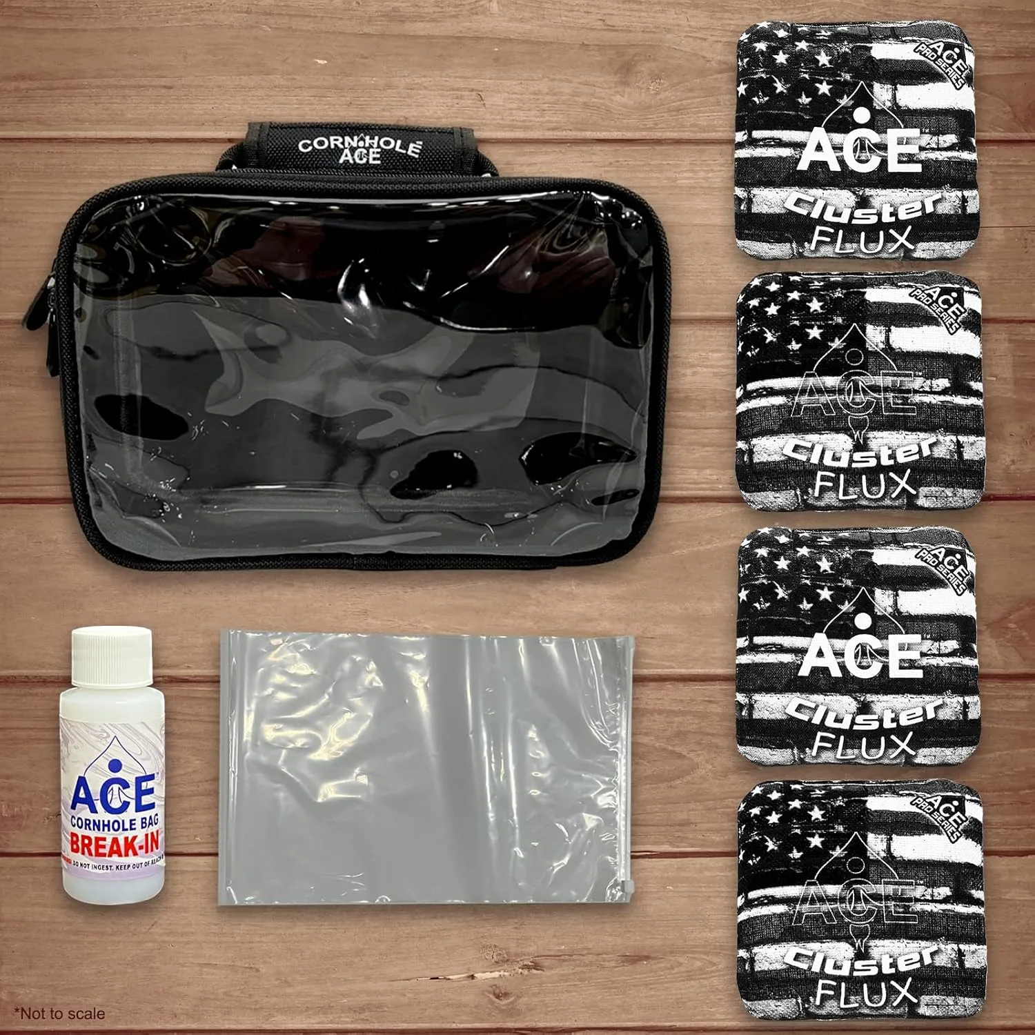 Cluster Flux | ACE Pro Cornhole Bags   PRO Kits | Cluster Pad Technology | Dual Sided Slick Stick All Weather | Optional Bag Break in and Carrying Case | Set of 4