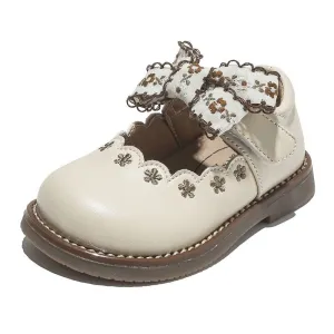 Comfortable Lace Bow Floral Shoes