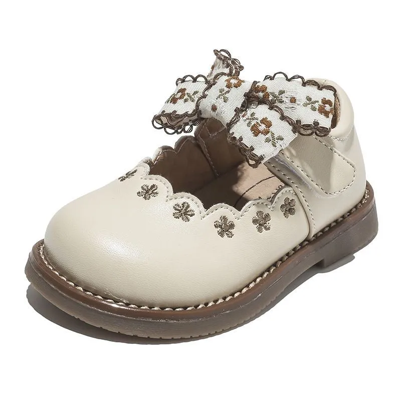 Comfortable Lace Bow Floral Shoes
