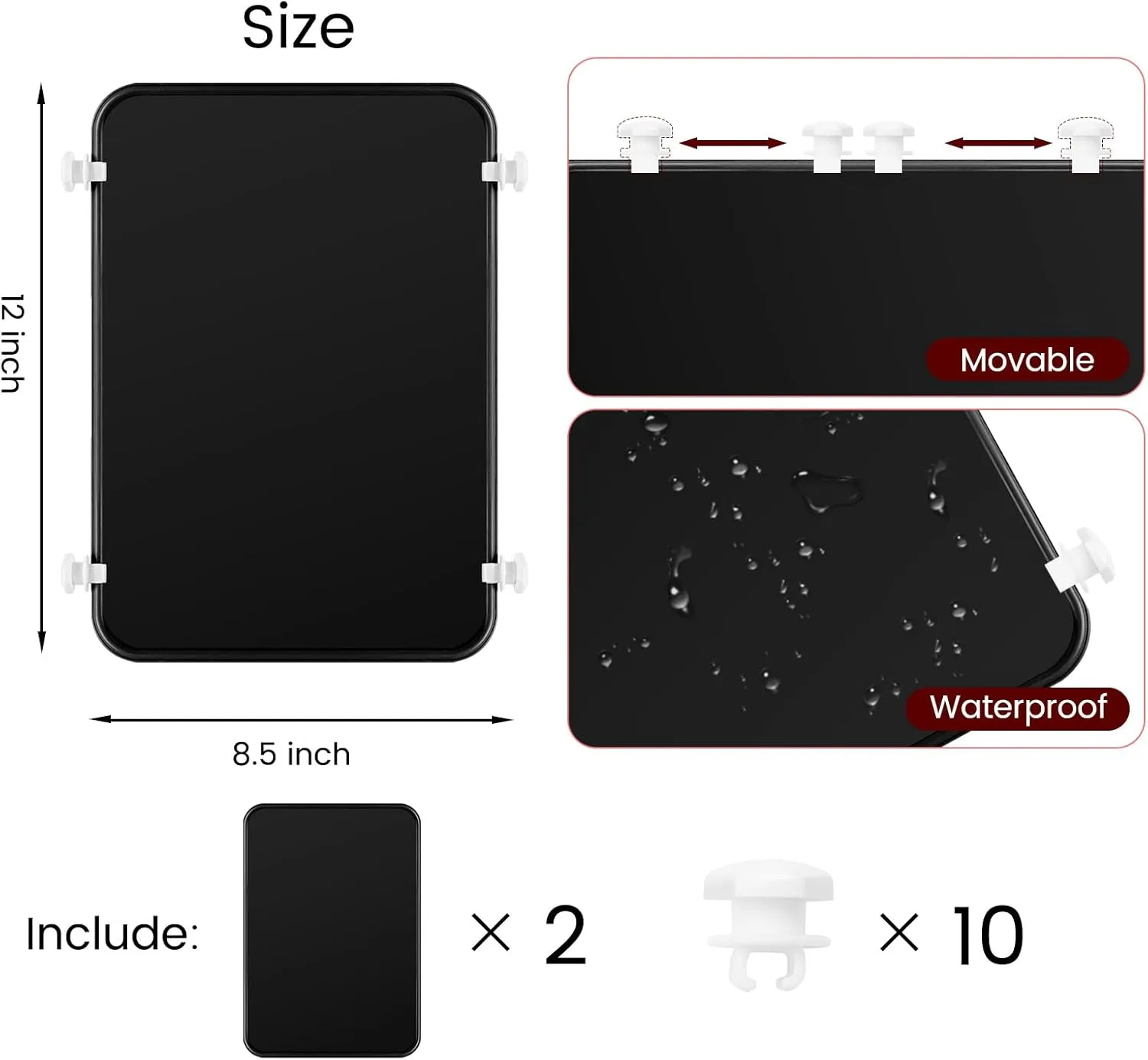 Divider Tray for Bogg Bag Accessories Compatible with Bogg Bag X Large Organizing Your Bags and Divide Space Black 2PCS