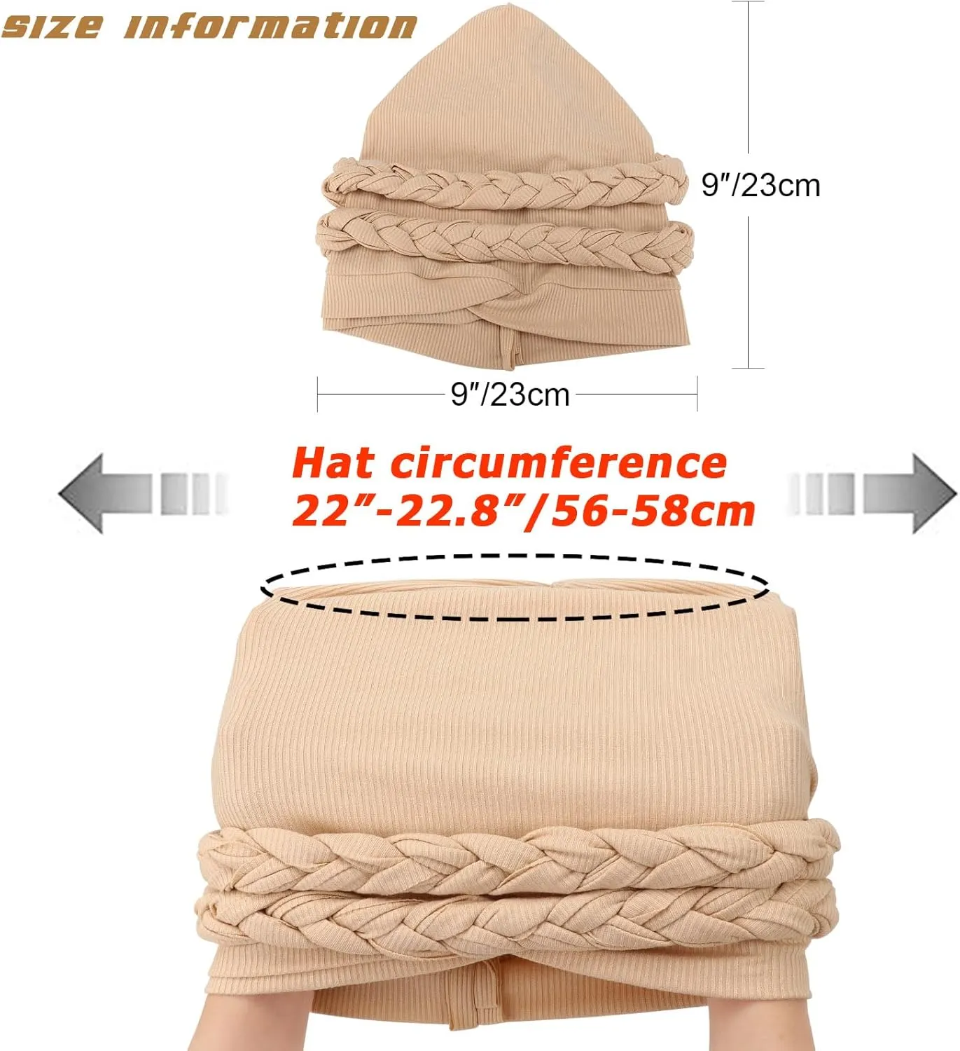 DRESHOW African Women Turban Caps Beanie Twist Headscarf Pre-Tied Double Twisted Braid Headwraps Black Women Chemo Cancer Cap