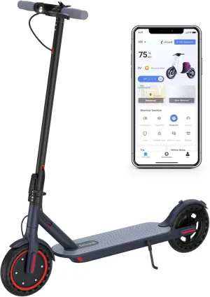 Electric Scooter for Adults & Teens - 350W Motor 19mph/15mi Range, 8.5" Solid Tires, Dual Brake/Dual Shock/Dual Suspension, Foldable Commuter Scooter for Urban Travel