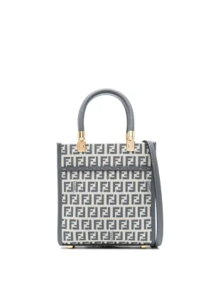 FENDI FF Jacquard Mini Tote Handbag