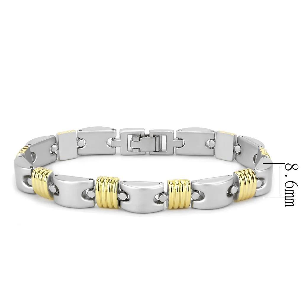 Gold Rhodium White Metal Bracelet with No Stone for Women Style LO4738