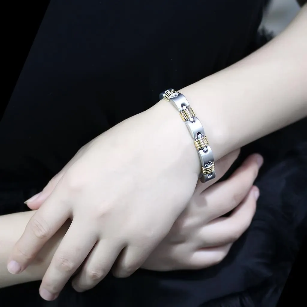 Gold Rhodium White Metal Bracelet with No Stone for Women Style LO4738