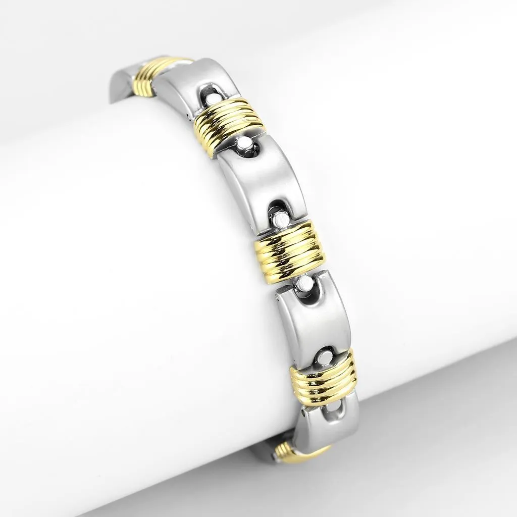 Gold Rhodium White Metal Bracelet with No Stone for Women Style LO4738