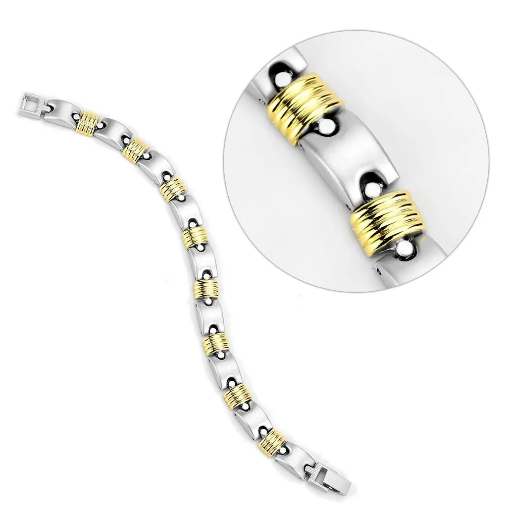 Gold Rhodium White Metal Bracelet with No Stone for Women Style LO4738