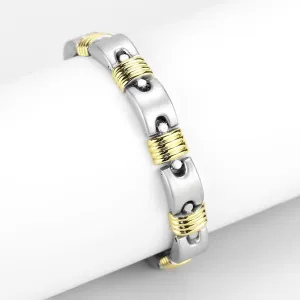 Gold Rhodium White Metal Bracelet with No Stone for Women Style LO4738