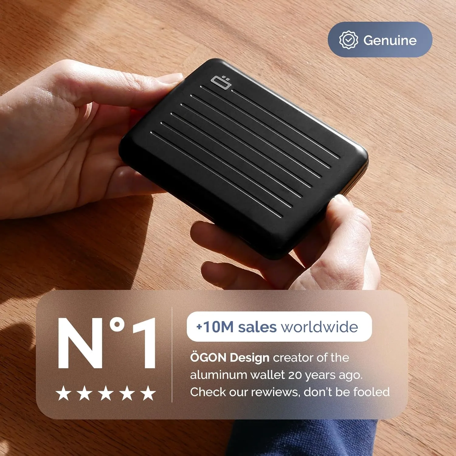 ?GON -DESIGNS- Aluminum wallet, Large capacity with metal lock, RFID Protection against fraud and demagnetization, Smart Case OSLO Large model