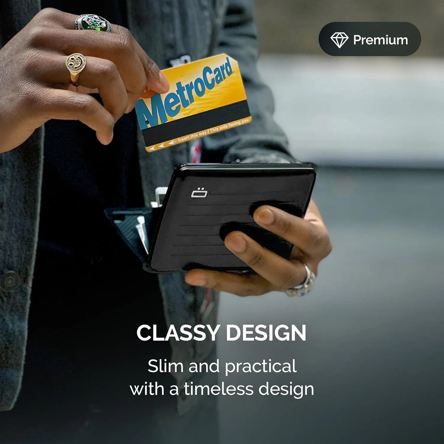 ?GON -DESIGNS- Aluminum wallet, Large capacity with metal lock, RFID Protection against fraud and demagnetization, Smart Case OSLO Large model