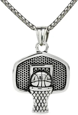 Hip Hop Chunky Chain Basketball Ball Football Lover Pendant Necklace Punk Basketball Memorial Necklace for Men Father Friend Friendship Bar Sport Jewelry Birthday Gift