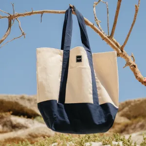 Home.Life Canvas Oversized Tote Bag - Natural/Navy