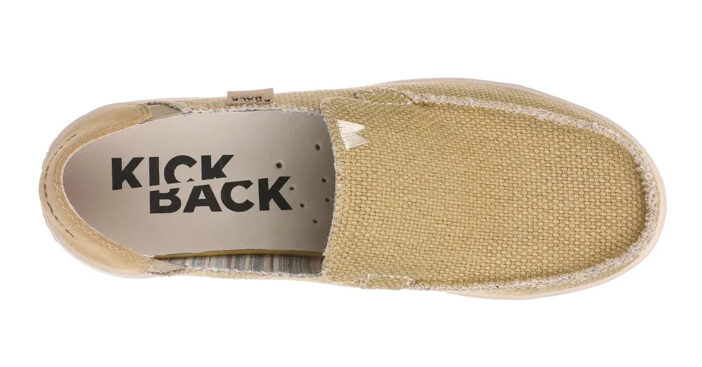 Kickback Mens Barbeach Slip On Woven Canvas Shoes - Mustard