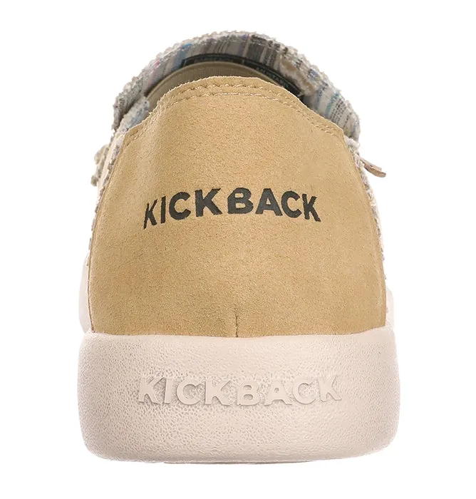 Kickback Mens Barbeach Slip On Woven Canvas Shoes - Mustard