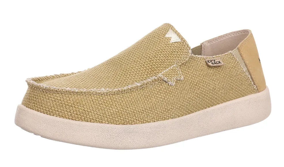Kickback Mens Barbeach Slip On Woven Canvas Shoes - Mustard