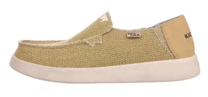 Kickback Mens Barbeach Slip On Woven Canvas Shoes - Mustard