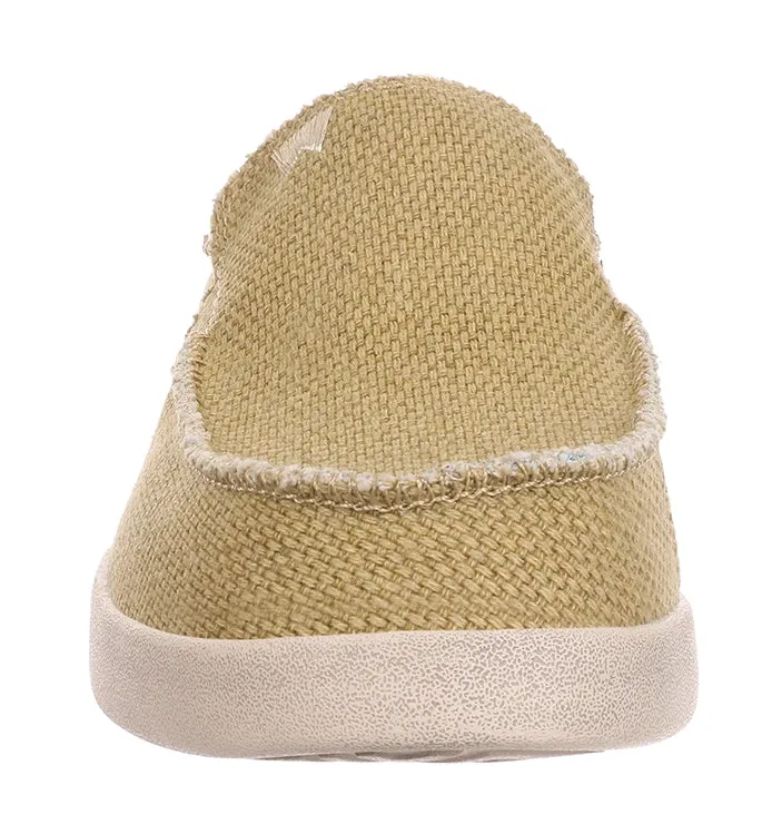 Kickback Mens Barbeach Slip On Woven Canvas Shoes - Mustard