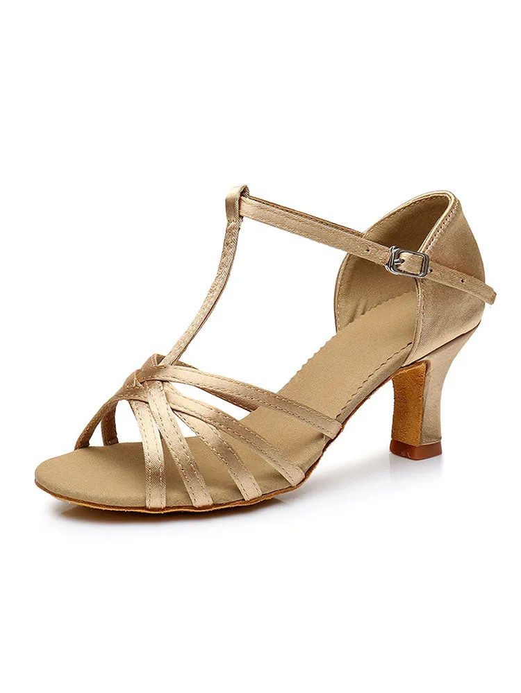 Latin Dance Shoes Satin Thong Soft Sole Dance Practice Shoes