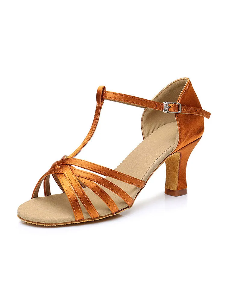 Latin Dance Shoes Satin Thong Soft Sole Dance Practice Shoes