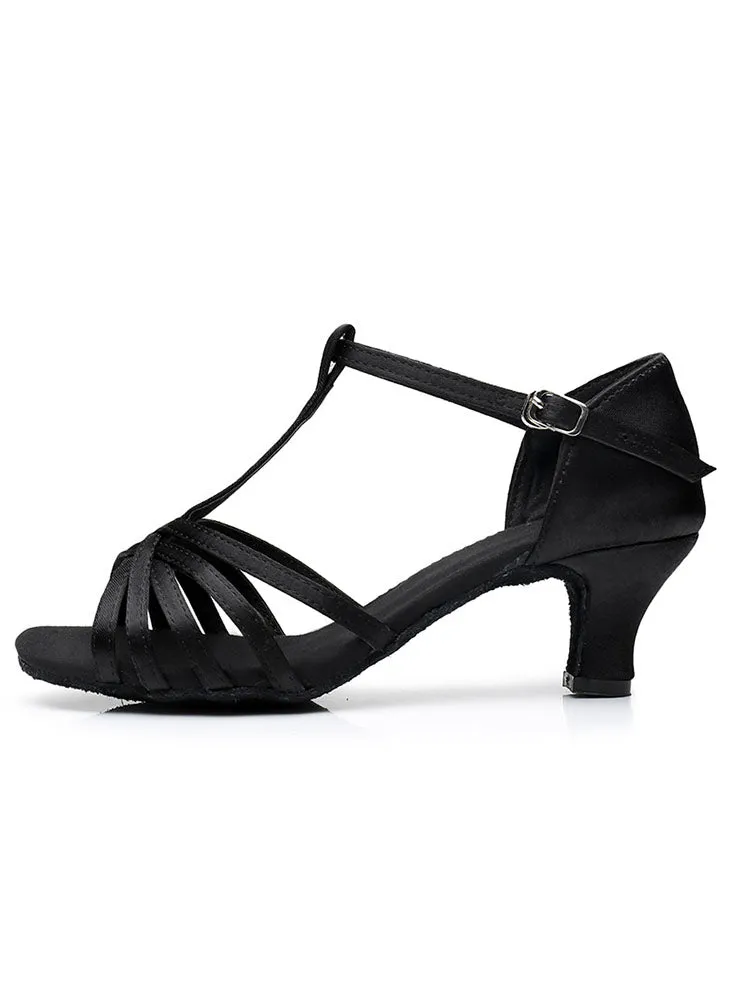 Latin Dance Shoes Satin Thong Soft Sole Dance Practice Shoes