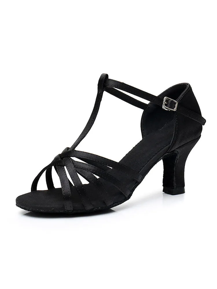 Latin Dance Shoes Satin Thong Soft Sole Dance Practice Shoes