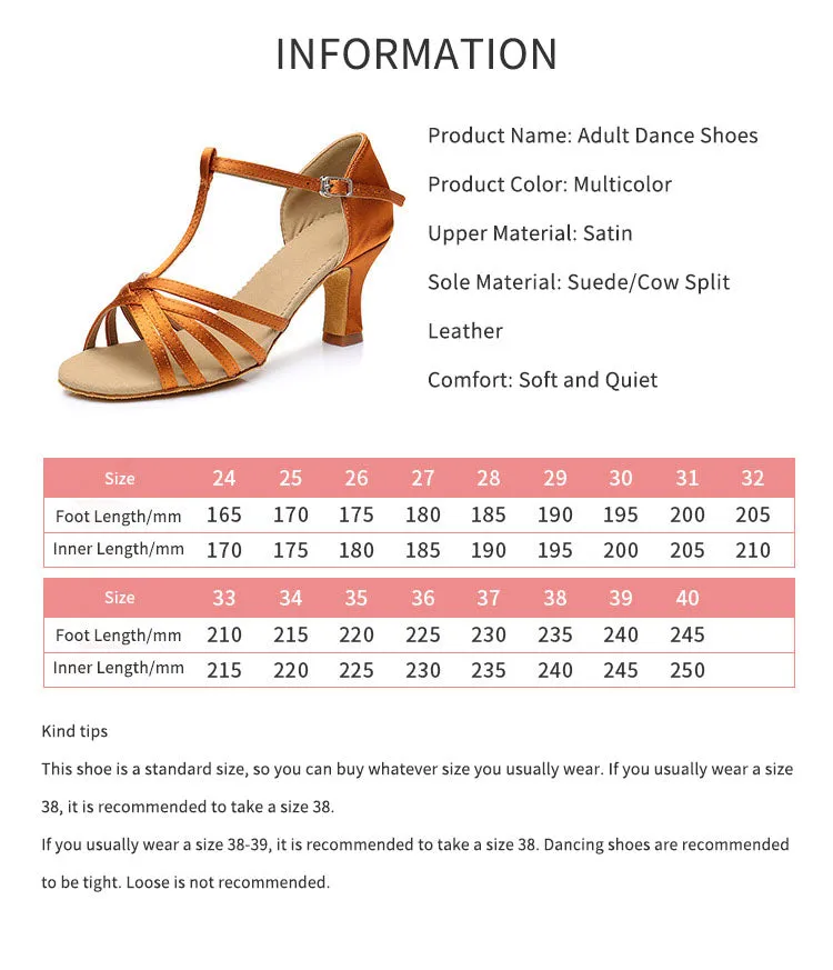 Latin Dance Shoes Satin Thong Soft Sole Dance Practice Shoes