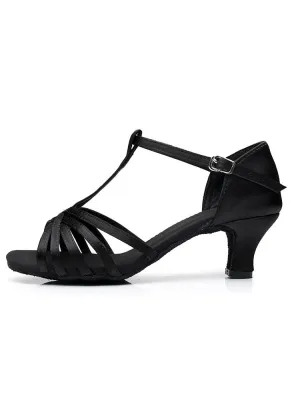 Latin Dance Shoes Satin Thong Soft Sole Dance Practice Shoes