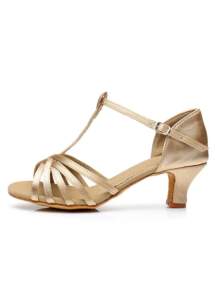 Latin Dance Shoes Satin Thong Soft Sole Dance Practice Shoes
