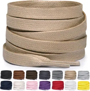 Miscly Flat Waxed Cotton Shoe Laces for Boots, Sneakers, and Shoes  Multiple Lengths and Colors Available