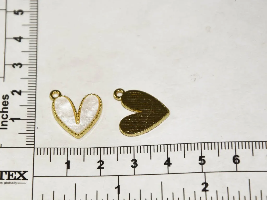 Off White Heart Charms
