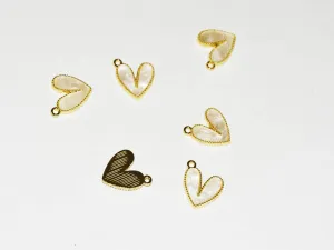 Off White Heart Charms
