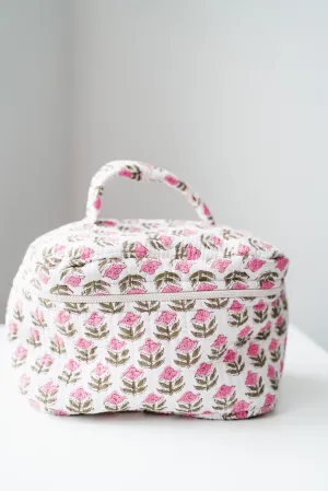 Oksana Patchwork Make Up Bag - White