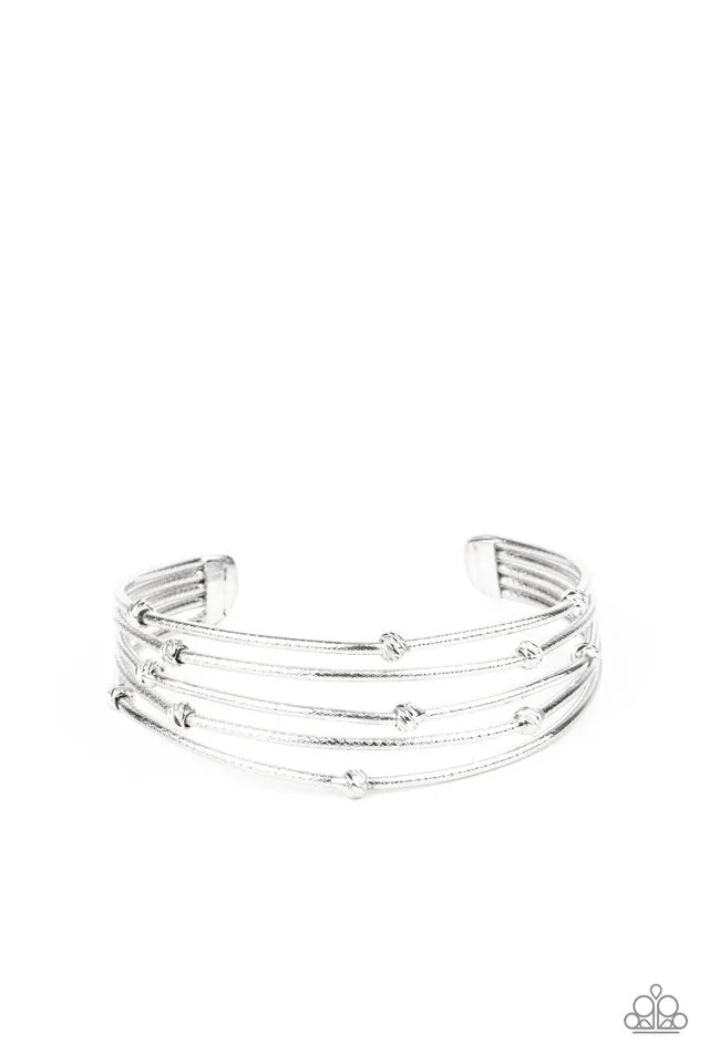 Paparazzi Bracelet ~ Face The METALLIC Music - Silver