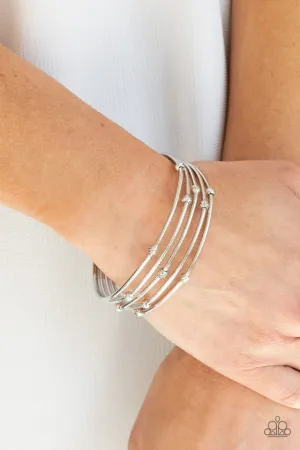 Paparazzi Bracelet ~ Face The METALLIC Music - Silver