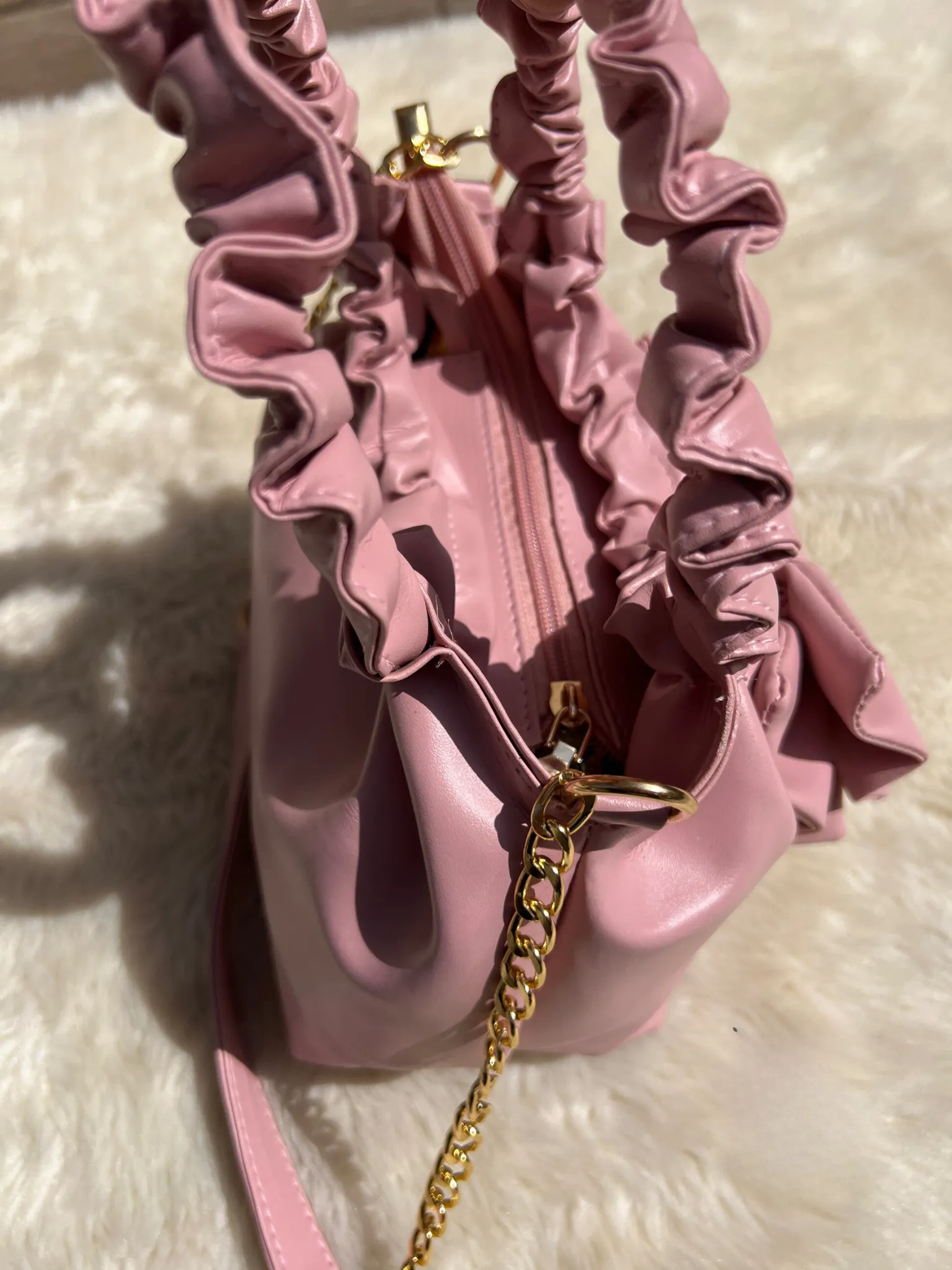 Pink Ruched Potli Bag